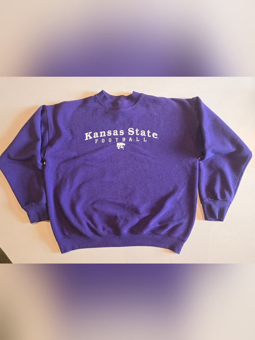 Kansas State Football Crewneck Sweater - Purple Size Large